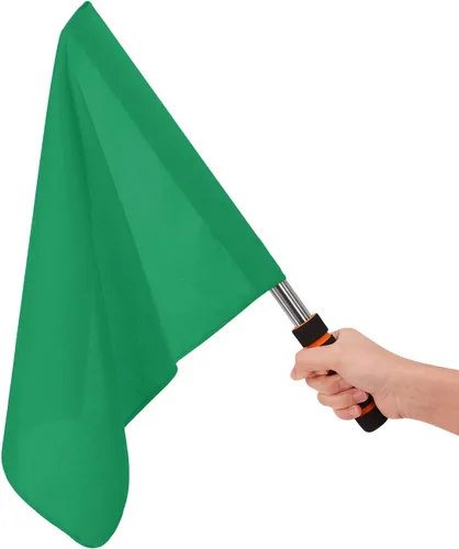 Bandera de árbitro de acero inoxidable, bandera de mano de señal roja, mango de esponja, patrón de rendimiento de patrulla especial, bandera oficial