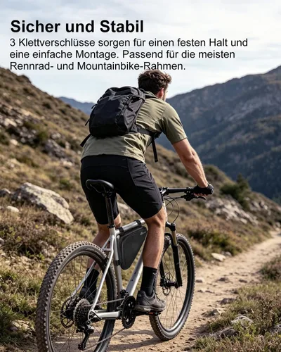 Miniatura 6 de NDakter Bolsa de Almacenamiento para Cuadro de Bicicleta 2L, Bolsa Triangular Impermeable para Bicicleta, Paquete de Ciclismo para Teléfono