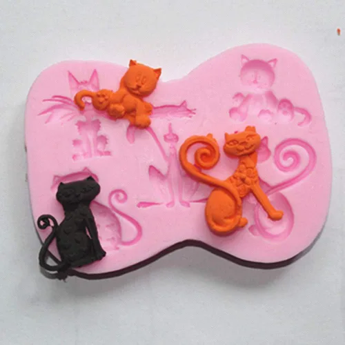 Miniatura 5 de Molde de silicona con forma de gato pequeño, molde de pasta de goma para gatito, chocolate, caramelo, magdalena, herramientas de decoración