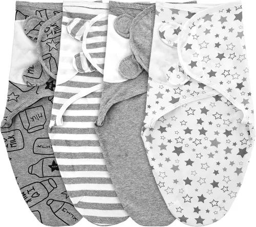 Miniatura 10 de Newwiee 4 piezas de envoltura para envolver al bebé prematuro ajustable, manta de algodón para envolver al bebé prematuro para recién nacidos, niños