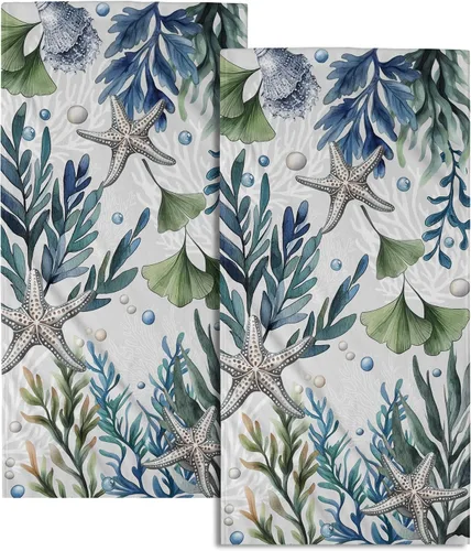 Miniatura 10 de Giwawa Toallas de mano en blanco y negro – Juego de 2 toallas de baño decorativas para baño, cocina, gimnasio, 14 x 28 pulgadas