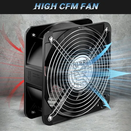 Miniatura 4 de Ventilador axial de metal para muffins AC 110V 120V 4.724 in x 0.984 in doble bola de alto rendimiento ventilador de caja pequeña para proyectos