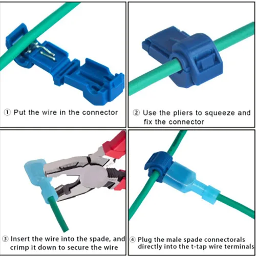 Miniatura 3 de 60 piezas de 30 pares de conectores de cable en T, terminales de cable eléctrico de empalme rápido de 22-10 AWG, kit surtido de terminales de pala