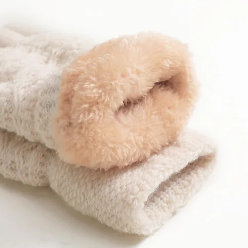 Miniatura 42 de Guantes de invierno cálidos para pantalla táctil para mujer, guantes térmicos de punto de lana con forro polar para clima frío