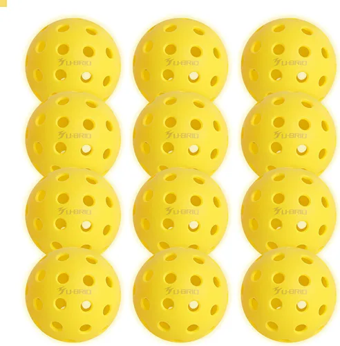 Miniatura 11 de Paquete de 3/4/12 pelotas de pickleball para exteriores de grado profesional de 40 agujeros, probadas por jugadores con diseño resistente al viento