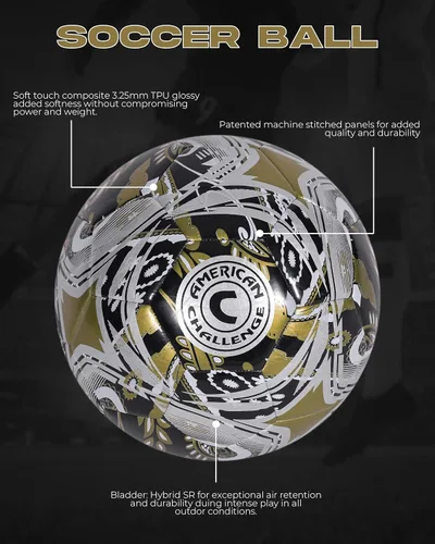 Miniatura 6 de American Challenge Balón de fútbol Paisley – Pelotas de fútbol de tamaño oficial 3, 4 y 5 para jóvenes y adultos – Pelota de entrenamiento duradera