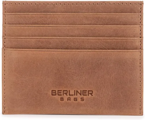 Miniatura 13 de BERLINER BAGS Funda de piel prémium para tarjetas, tarjetero con bloqueo RFID para hombres y mujeres, Negro -, Minimalista