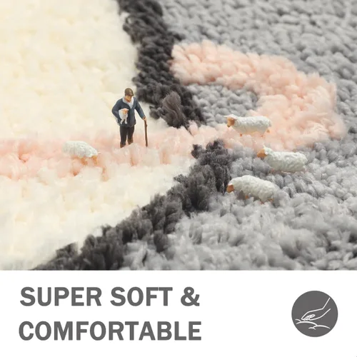 Miniatura 4 de Bonito tapete para inodoro en forma de U, de microfibra ultra suave, antideslizante, absorbente de agua, lavable a máquina, tapete de ducha de 20 x