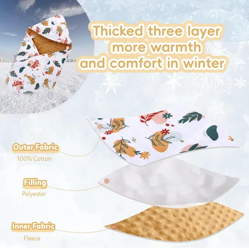 Miniatura 6 de Manta de invierno para asiento de automóvil para bebés, manta de asiento de automóvil Minky Dot para bebés recién nacidos, ajuste universal para Hoja