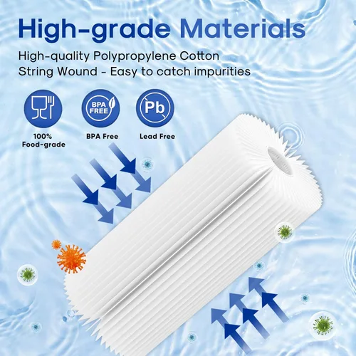 Miniatura 5 de ICEPURE Filtro de agua plisado de sedimento para toda la casa de 5 micrones de 10" x 4.5" de repuesto para GE FXHSC, Culligan R50-BBSA, Pentek