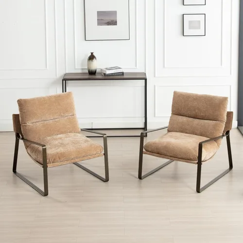 Miniatura 17 de HEAH-YO Juego de 1 silla moderna de piel sintética con cojín extraíble y marco de metal sólido, cómoda silla de lectura para dormitorio, color negro
