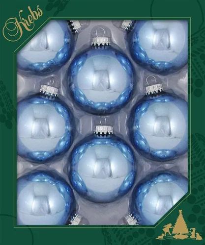 Miniatura 4 de Christmas by Krebs - Esferas de vidrio para Navidad, fabricadas en Estados Unidos, de diseño y sin uniones Brillante Victoria Azul