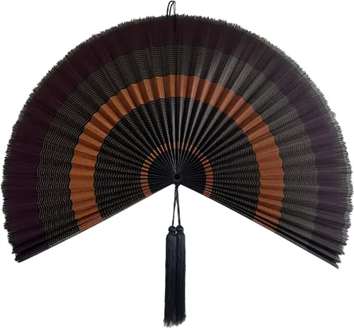 Miniatura 14 de ChumDecor Abanico de bambú para decoración de pared, decoración de abanicos de pared chinos japoneses, cabecero colgante bohemio, ventilador