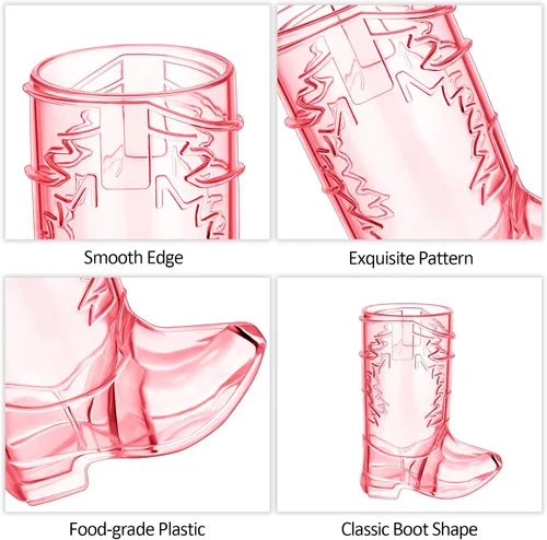 Miniatura 3 de 24 vasos de plástico para botas vaqueras de 1 onza, tazas de cerveza de plástico occidental, tazas reutilizables para botas de vaquero para vaquera