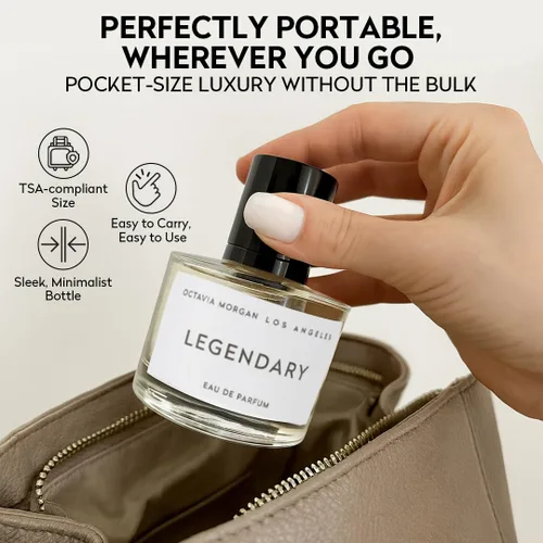 Miniatura 4 de OCTAVIA MORGAN LEGENDARY Eau de Parfum – Fragancia Woody Spicy Clean con ámbar, cardamomo y papiro Aroma característico que incluye género