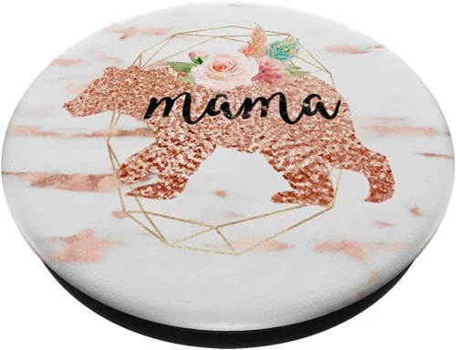 Miniatura 2 de Mama Bear Rose Marble - Soporte para teléfonos y tabletas, diseño geométrico de acuarela, color rosa