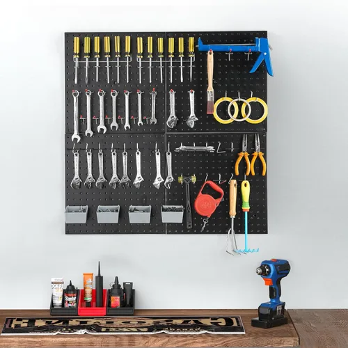 Miniatura 5 de Pegboard Smith Organizador de Herramientas de Pared de Tablero Perforado de 16x16 Pulgadas, Paneles de Tablero Perforado, Tablero Perforado de Metal