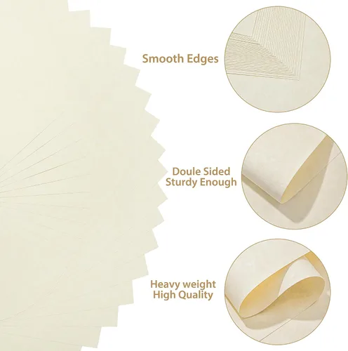 Miniatura 3 de 30 Hojas de Papel Pergamino - Blanco Cremoso 8.5" x 11" Tamaño Carta Cartulina Pergamino 65lb Papel Grueso Pesado Vintage para Certificados