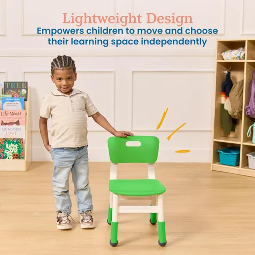 Miniatura 6 de ECR4Kids Silla ajustable para aula, asientos flexibles, verde hierba, paquete de 2 Verde (Grassy Green)