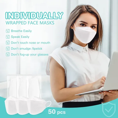 Miniatura 3 de Mascarillas KN95, 50 unidades, 4 capas, de tie dye, transpirables, respirador de seguridad, mascarilla desechable multicolor contra el polvo
