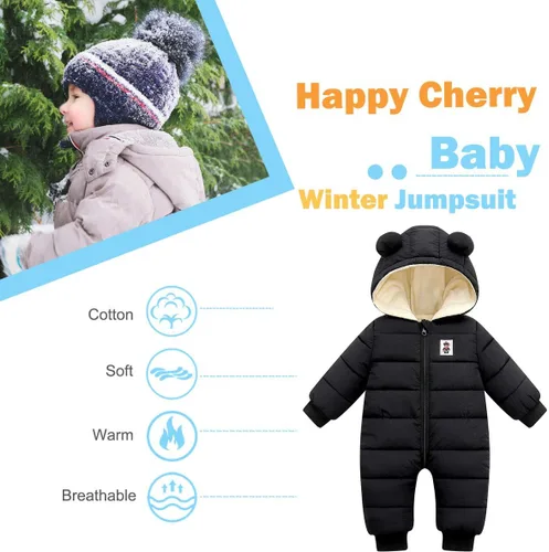 Miniatura 5 de Happy Cherry Baby Snowsuit Winter Coat Warm Hoodie Romper Puffer Jacket