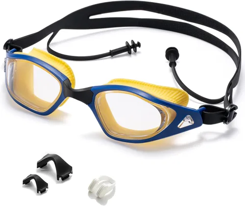 Miniatura 11 de Gafas de natación, visión súper clara, gafas de natación para adultos, adecuadas para todo tipo de programas de natación Negro Blanco