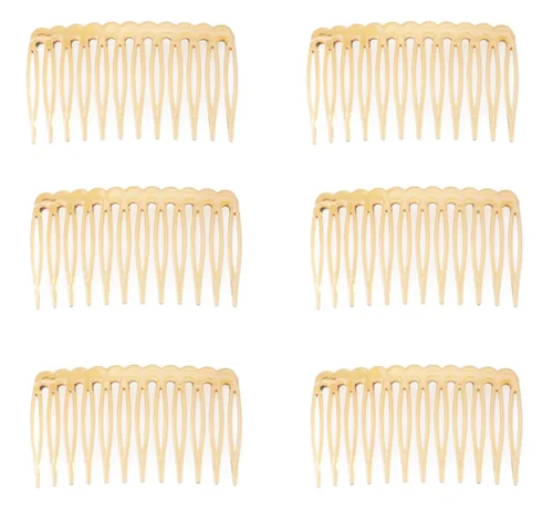 Miniatura 6 de 6 peines laterales de pelo de 12 dientes, 2.4 x 1.4 pulgadas, accesorios para mujeres y niñas, cabello largo fino, grueso, para bodas, fiestas