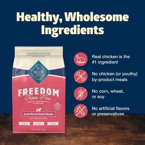 Miniatura 6 de Blue Buffalo Freedom - Alimento seco para perros de raza pequeña, sin granos, soporta altas necesidades de energía, fabricado en los Estados Unidos