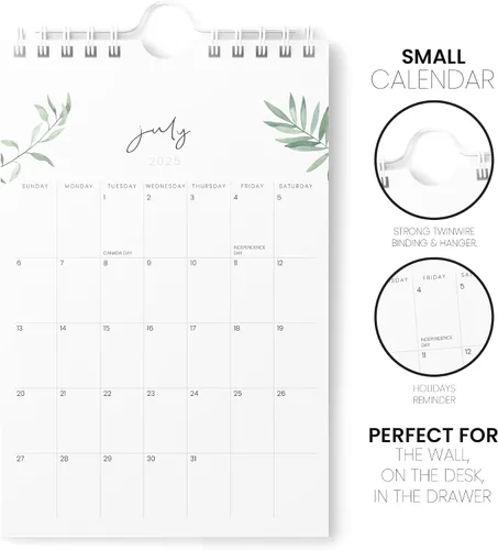 Miniatura 2 de Karto Mini calendario de pared 2025-2026, vertical de 6 x 9 pulgadas, julio de 2025 a diciembre de 2026, pequeño, versátil y fácil de planificar