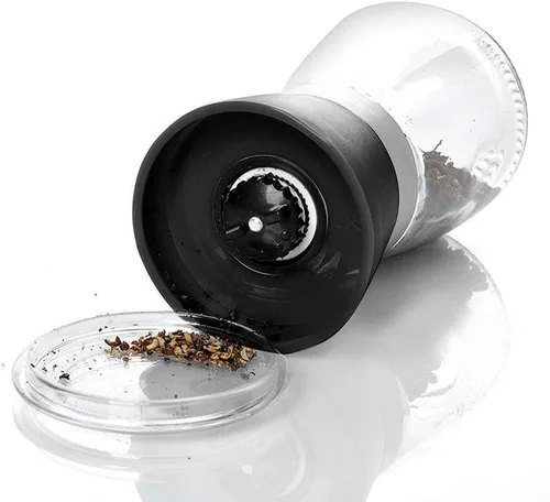 Miniatura 4 de BlueSnail Manual Grips - Botella de condimento para molinillo de sal y pimienta (5.1 pulgadas, negro)