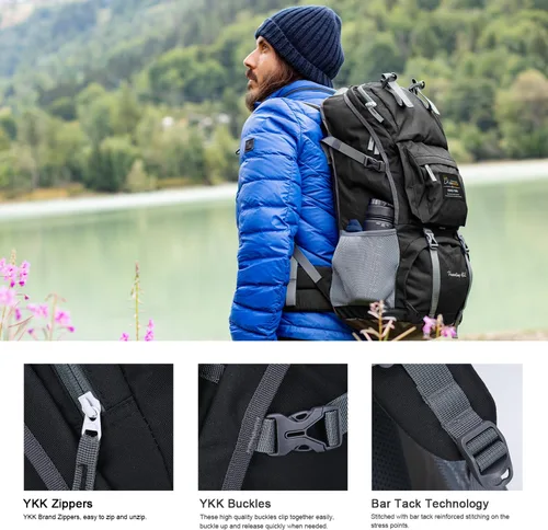 Miniatura 6 de Mochila de senderismo de 40 L de Mountaintop, mochila ligera de viaje para hombres y mujeres, mochila para acampar al aire libre y hacer senderismo
