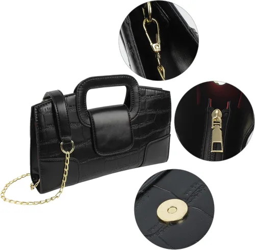 Miniatura 100 de ZLMBAGUS - Bolso de mano para mujer, diseño vintage con solapa y asa, de piel sintética, para llevar al hombro