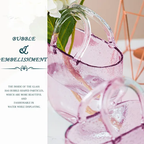 Miniatura 4 de Jarrón de cristal para flores, jarrón único con cuenco de peces de burbujas, hecho a mano, florero de vidrio transparente para pecera, decoración