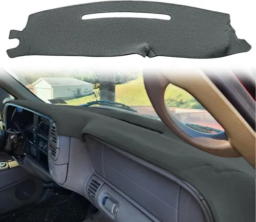 Miniatura 11 de Tapete de Cubierta del Tablero Compatible con GMC Sierra/Chevy Chevrolet Silverado 1999-2006 1500 2500 3500 HD, 2000-2006 GMC Yukon/Yukon XL/Chevy