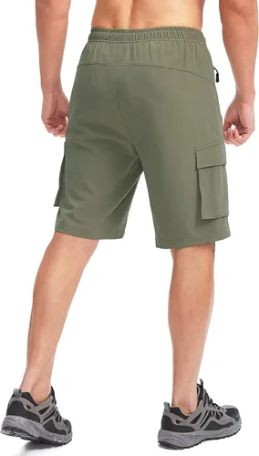 Miniatura 3 de Bikewa Pantalones cortos de ciclismo de montaña para hombre, con acolchado 3D, ajuste holgado, con bolsillos con cremallera
