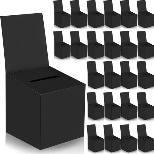 24 paquetes de cajas de sorteo, caja de votación, caja de sugerencias con ranura, 15.24 x 15.24 x 15.24 cm, cajas de cartón para sorteos con ranura