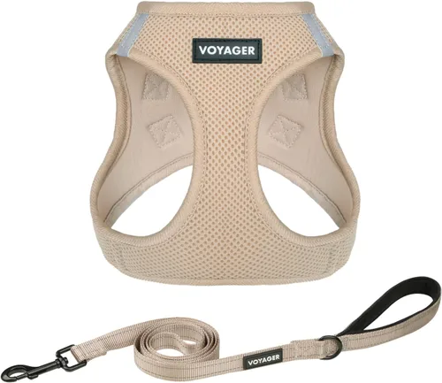 Miniatura 14 de Combo de arnés de malla Voyager Step-in Air para todo clima y correa reflectante para perro de 5 pies con mango de neopreno, para cachorros de razas