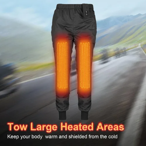 Miniatura 3 de MIDIAN Men's Winter Heated Pants with 2 Heat Zones, Black, Large, Long