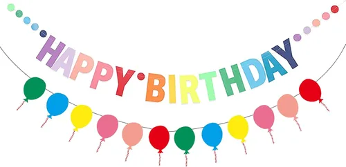 Miniatura 13 de MEETINGU Pancarta de Feliz Cumpleaños, Decoraciones de Fiesta Letrero Colorido Suministros para Niños, Niñas, Adultos