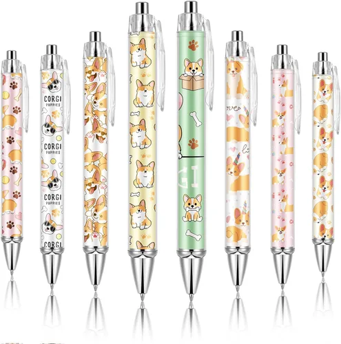 Miniatura 16 de Ireer 8 bolígrafos de bola para mujeres 1.00 mm de tinta negra lindos y elegantes, bolígrafos de punta fina de escritura suave para estudiantes