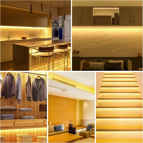 Miniatura 4 de SEZO COB - Tira de luz LED blanca cálida 2700K 16.4ft 480LEDs/M CRI90+ 24V 0.315 in Ancho 9W/m Flexible Brillante Alta Densidad Uniforme FCOB LED