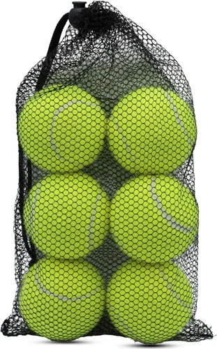 SHYUJAJIE Pelotas de tenis, paquete de 6 pelotas de tenis de entrenamiento, pelotas de práctica de alta elasticidad para principiantes, pelotas de