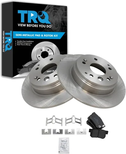 Miniatura 24 de TRQ Juego de pastillas de freno semimetálicas traseras y rotores compatibles con Chevrolet Trailblazer 02-06 Trailblazer EXT 04-06 SSR 02-07 GMC