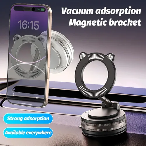 Miniatura 5 de Soporte Magnético de Succión al Vacío para Teléfono de Automóvil, Soporte de Teléfono Celular Plegable Ajustable de 360° con Agarre Fuerte
