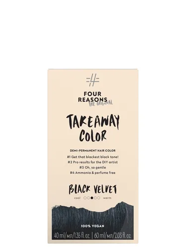 Four Reasons Original Takeaway Color - Negro Velvet - 1.0 Negro - Tinte para cabello semipermanente - Tinte para cabello sin amoníaco y sin