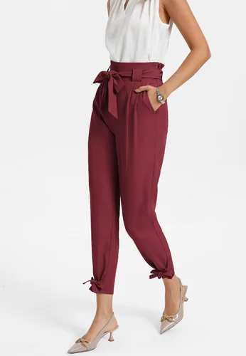 Miniatura 3 de GRACE KARIN - Pantalón deportivo tipo lápiz para mujer, diseño informal de tiro alto para el trabajo, con lazo y bolsillos