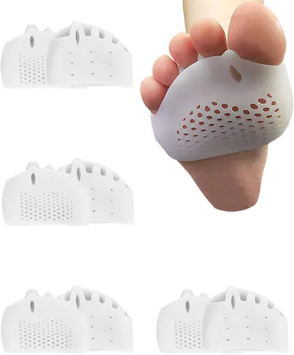 Golbylicc 4 pares de almohadillas de gel metatarsiano, separadores de dedos para corregir juanetes, almohadillas para el antepié, corrector de dedos