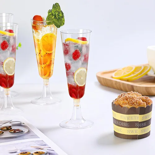 Miniatura 4 de SUREHOME - Copas de champán de plástico transparente desechables, copas irrompibles para bar, baby shower, cumpleaños y fiestas, paquete de 100 copas