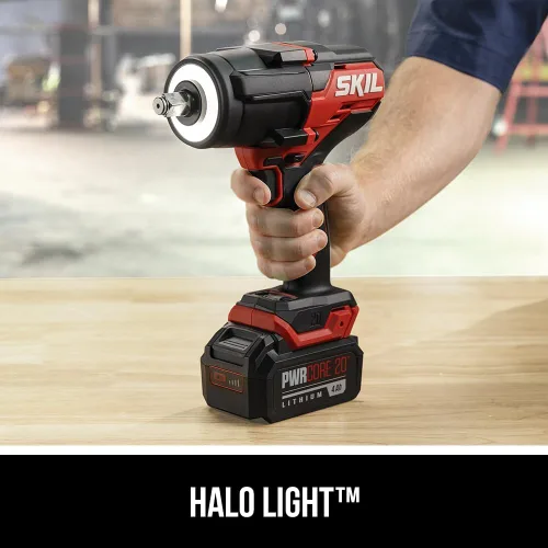 Miniatura 6 de SKIL PWR CORE 20 Kit de llaves de impacto de par medio de 20 V 1/2 pulgadas sin escobillas que incluye batería de 4.0 Ah y cargador automático