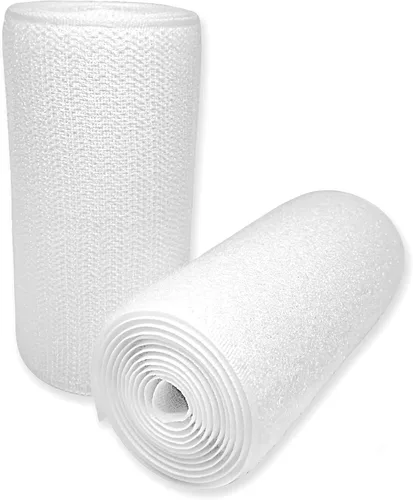 Cinta de velcro blanca de 4 pulgadas de ancho, no adhesiva, de nailon blanco de 1 yarda de longitud, juego de sujetadores de tela para bolsas de